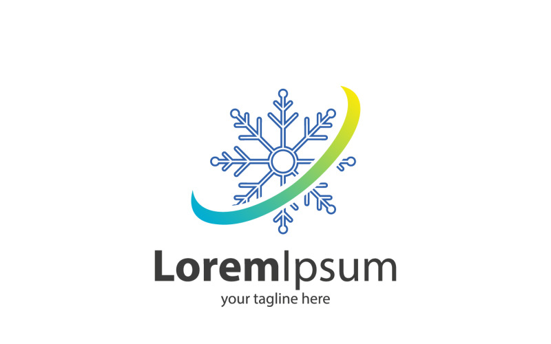 Modèle de logo de flocon de neige moderne