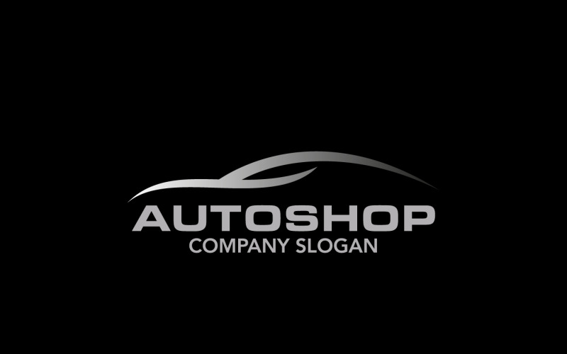 Modello di logo di riparazione auto color argento