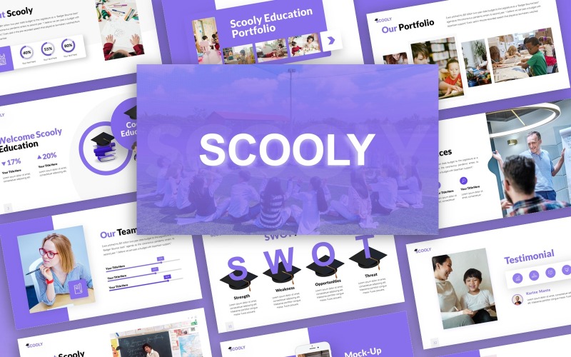 Scooly - Plantilla de PowerPoint creativa multipropósito para la educación