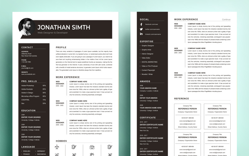Jonathan Smith - Webfejlesztői önéletrajz