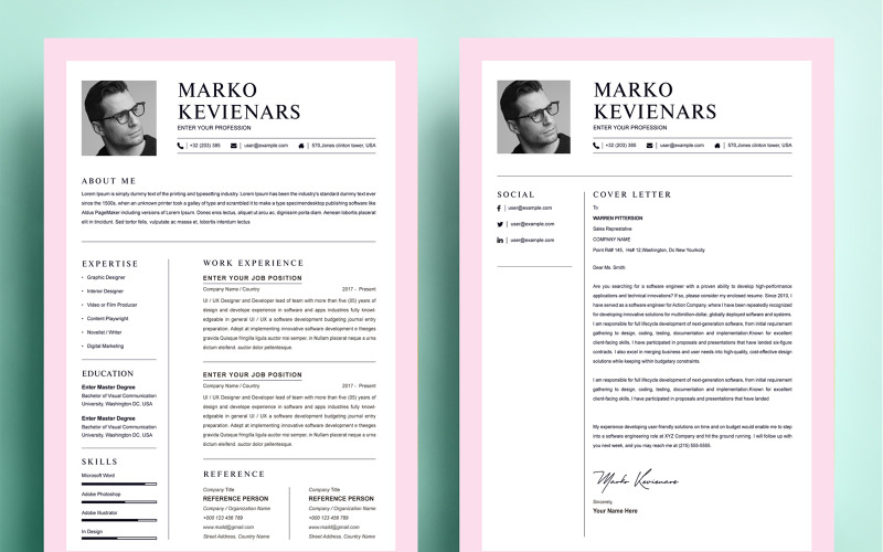 Marko Kevienars - Printable Resume Template CV Resume