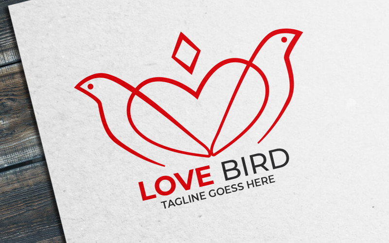 Modèle de logo Love Bird