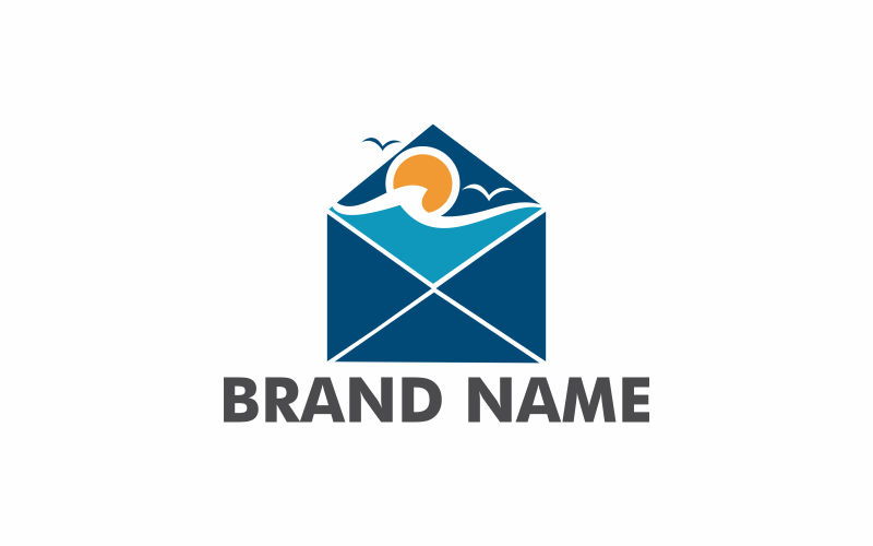 Plantilla de logotipo de mensaje de playa