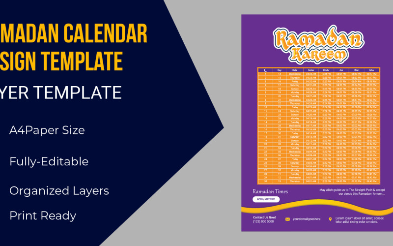 Calendário de design árabe - modelo de identidade corporativa.