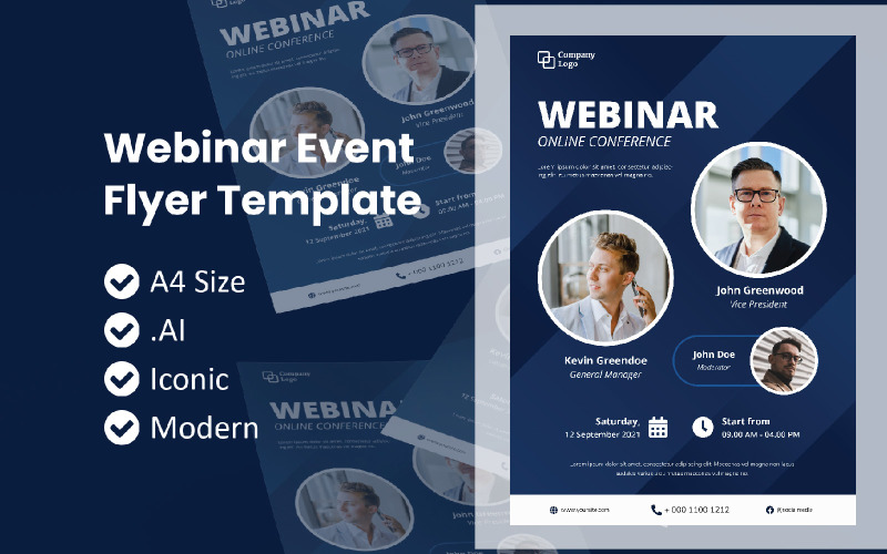 Folheto de Folheto de Evento de Webinar - Modelo de Identidade Corporativa