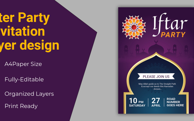 Ifter Party and Seminar Invitation Flyer - Corporate Identity Template