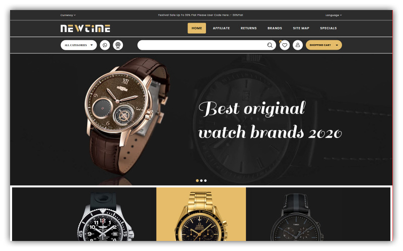 Newtime - Watch Store OpenCart sablon