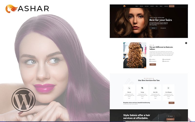 WooCommerce téma Ashar Hair Dresser Salon