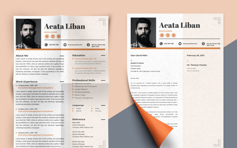 Aeata Liban - Druckbare Lebenslaufvorlagen für Webentwickler