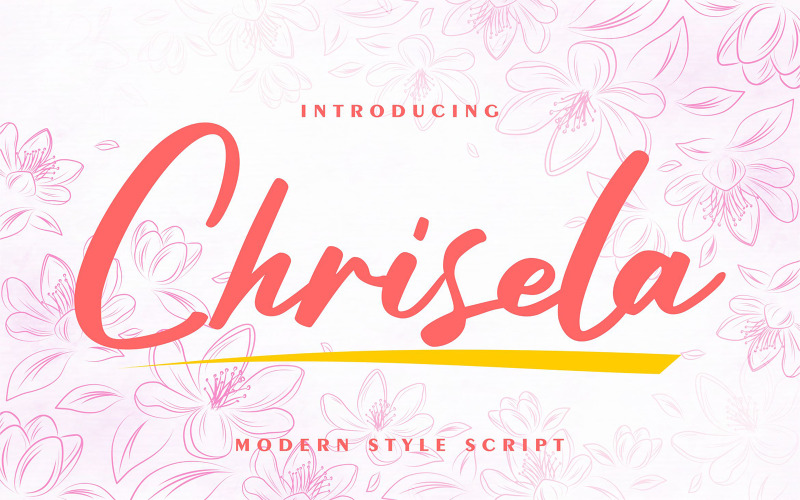 Chrisela | Modern stílusú kurzív betűtípus