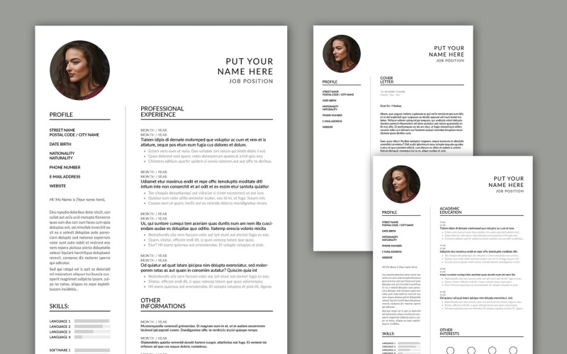 CV CV + modèles de CV imprimables de lettre de motivation