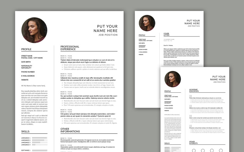 Cv Resume Cover Letter Printable Resume Templates