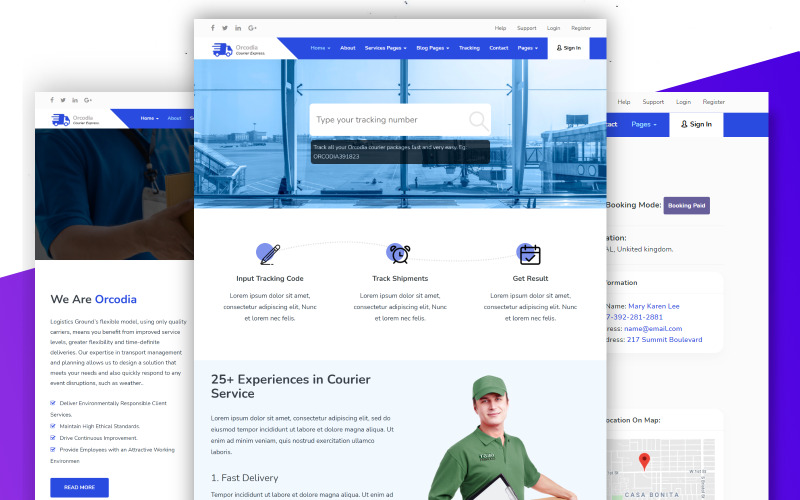 Orcodia - Kurýrní a doručovací služba Mordern HTML šablona