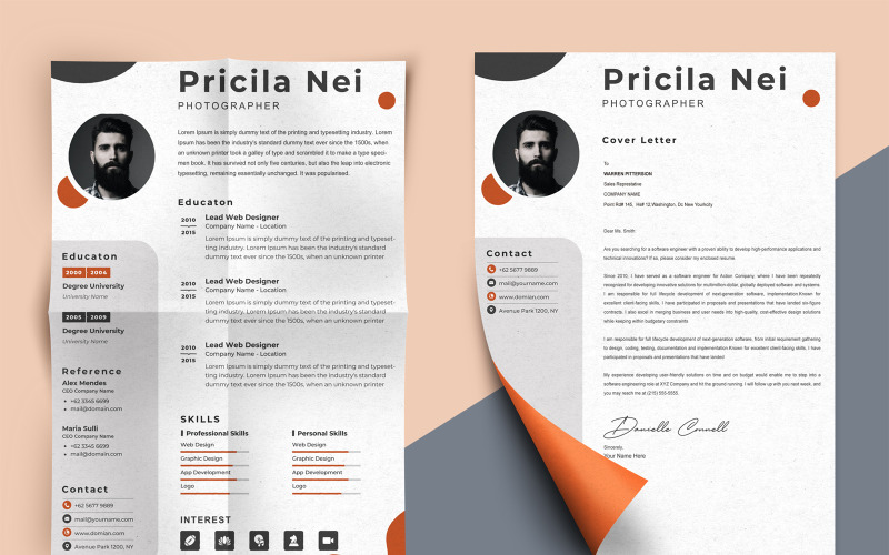 Pricila Nei - modelli di curriculum stampabili per fotografi professionisti