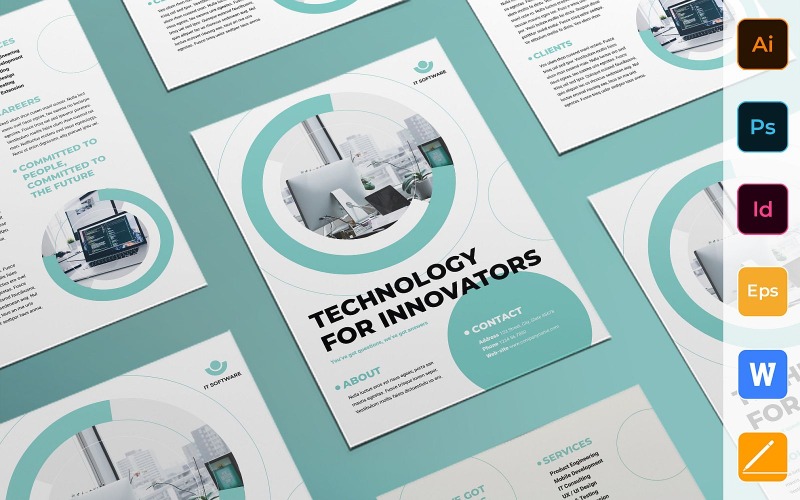 Brochure sur les logiciels informatiques prêts à l'emploi - Modèle d'identité d'entreprise