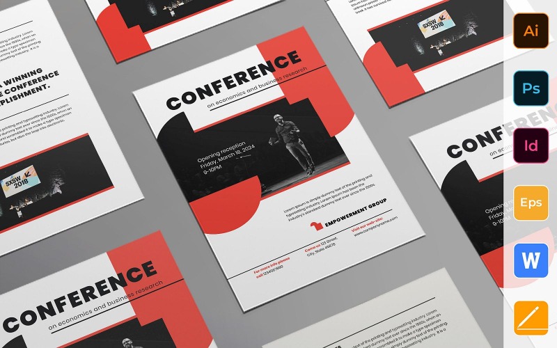 Creatieve conferentie flyer - huisstijl sjabloon