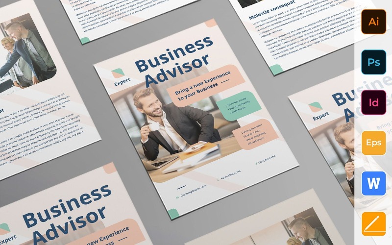 Flyer Business Advisor polyvalent - Modèle d'identité d'entreprise