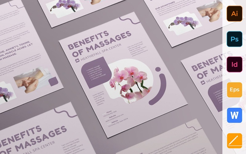 Flyer de massage polyvalent - Modèle d'identité d'entreprise