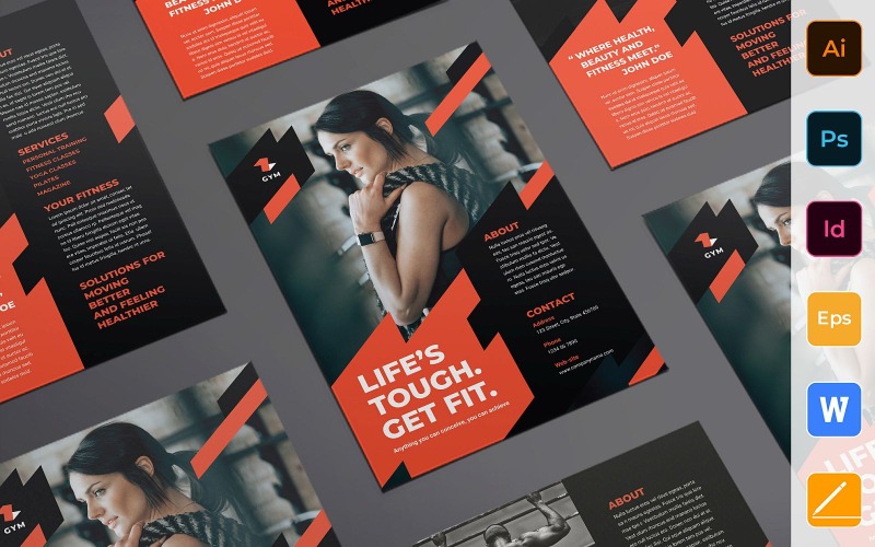 Flyer Gym prêt à l'emploi - Modèle d'identité d'entreprise