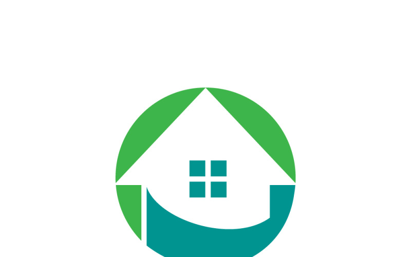 Groen huis Logo sjabloon