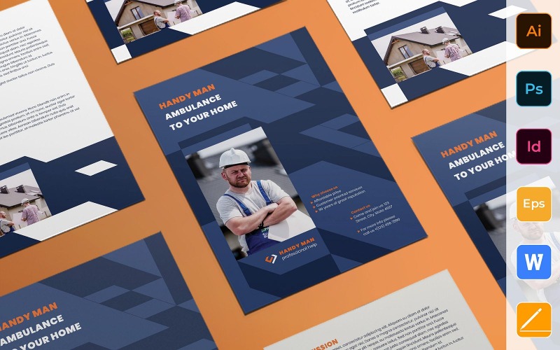 Mehrzweck-Handwerker-Flyer - Corporate Identity-Vorlage