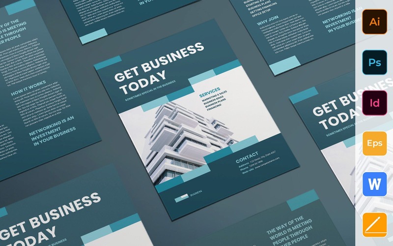 Modèle d'identité d'entreprise de Flyer de réseautage professionnel