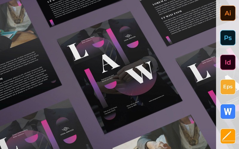Professional Law Company Flyer - Corporate Identity Template