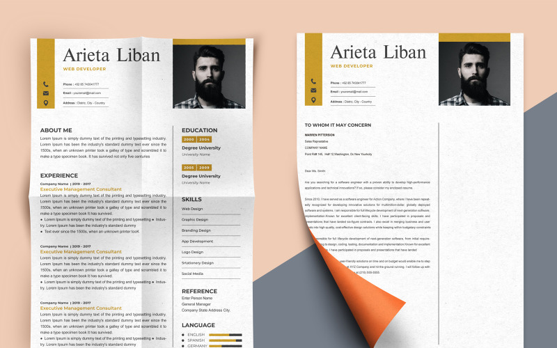 Arieta Liban - Резюме веб-розробника