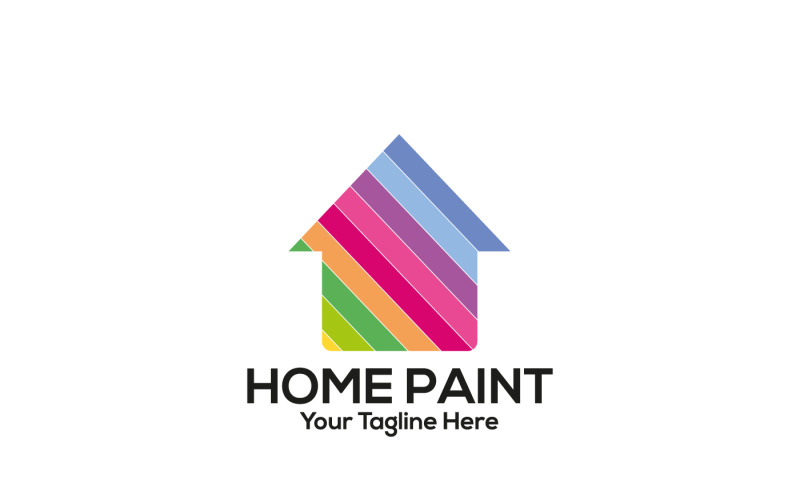 Modèle de logo de peinture de maison colorée