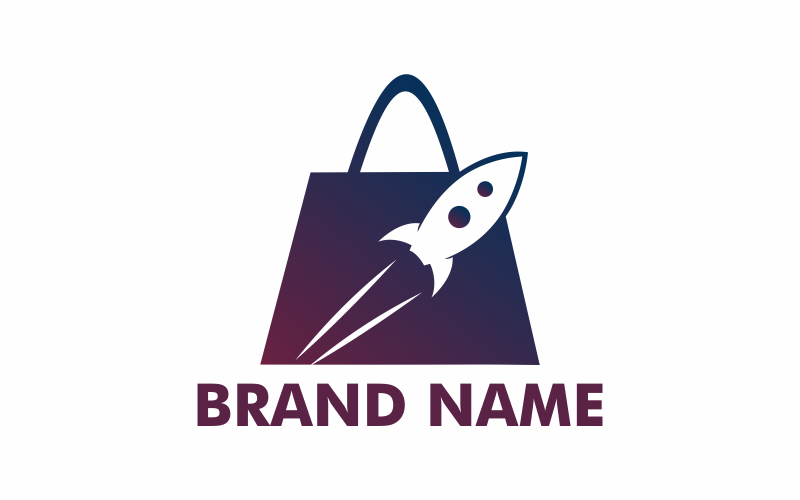 Шаблон логотипа Rocket Shopping
