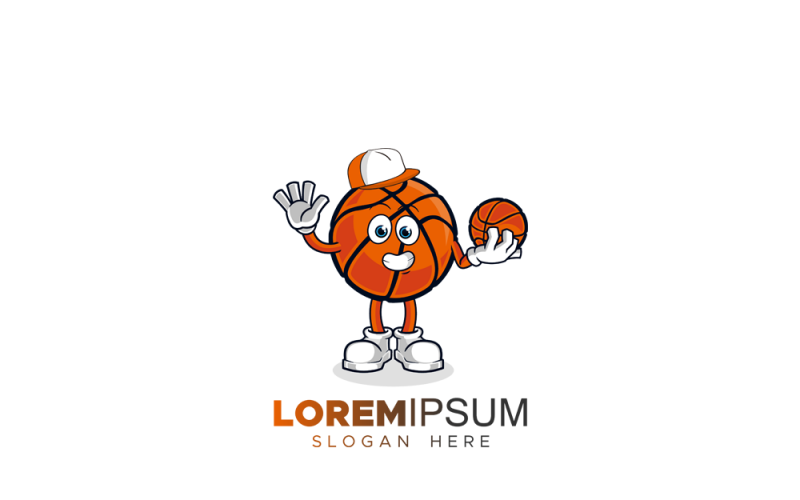 Szablon Logo maskotka koszykówki