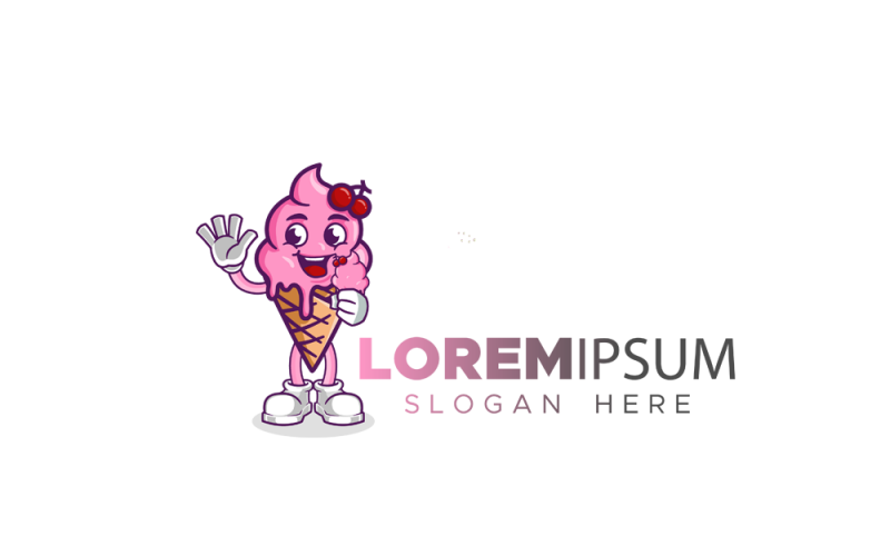Modello di Logo della mascotte del gelato