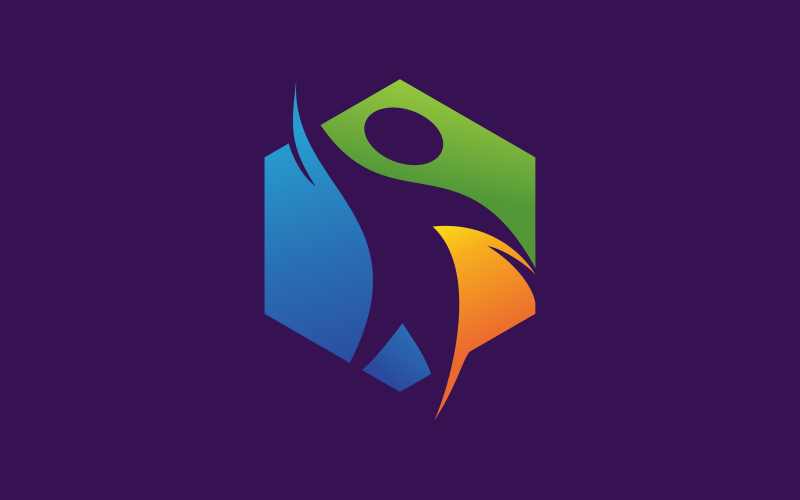 Zeshoek menselijke Logo sjabloon