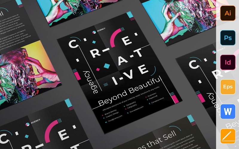 Modèle d'entreprise de flyer d'agence créative prêt à l'emploi