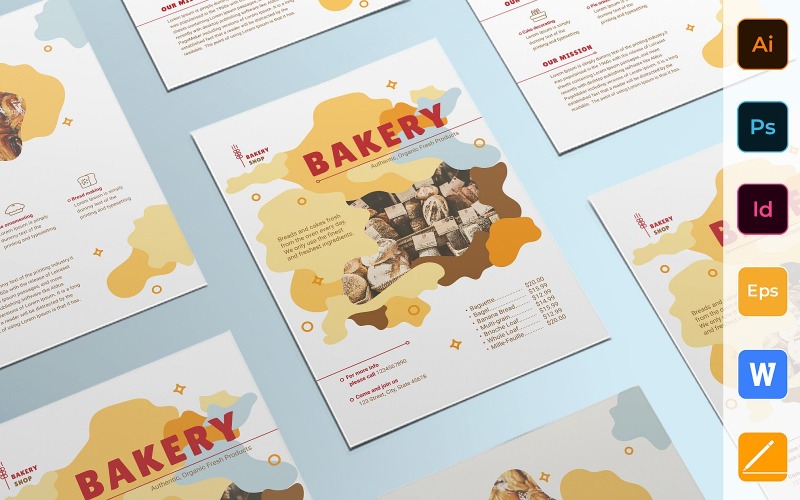 Modèle d'entreprise de flyer de boulangerie polyvalente