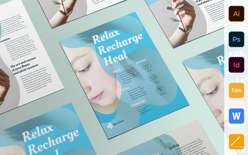 Modèle d'entreprise de flyer de salon de spa prêt à l'emploi