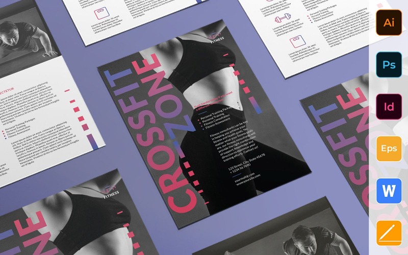 Modèle d'entreprise de flyer de studio de fitness professionnel