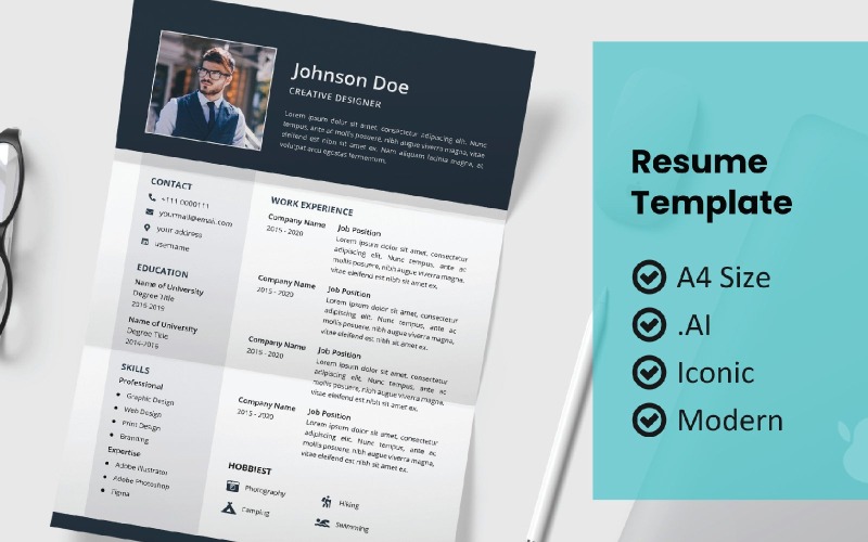 Moderne Design Resume Printable Template