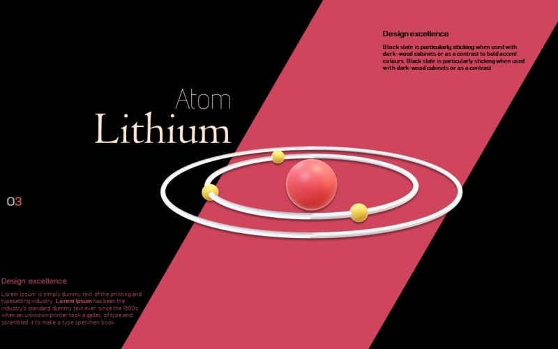 PowerPoint-sjabloon met 3D-lithiumelement