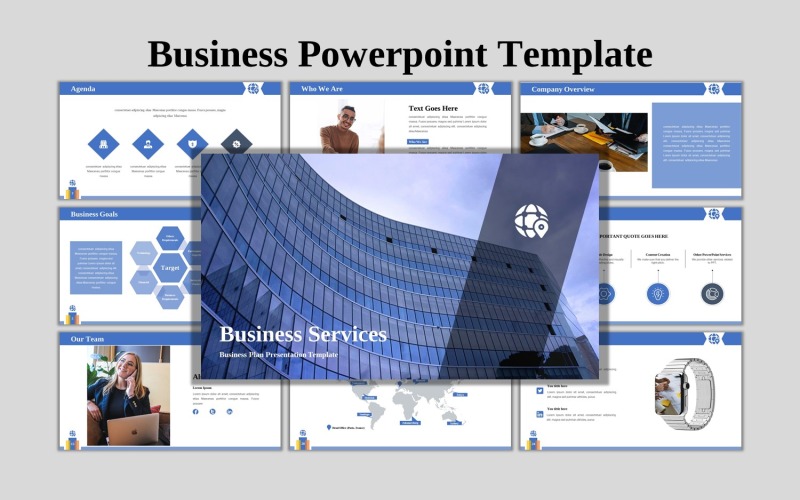Services aux entreprises - Modèle PowerPoint de entreprise créative
