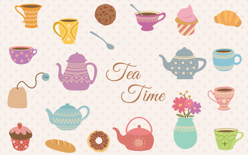 Tea Party - Vector afbeeldingen