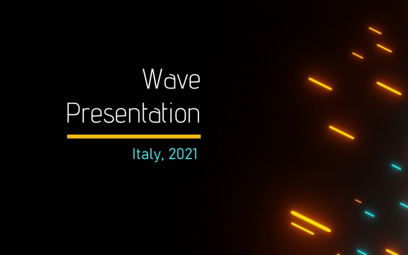 Modelo de PowerPoint de luzes de néon voadoras