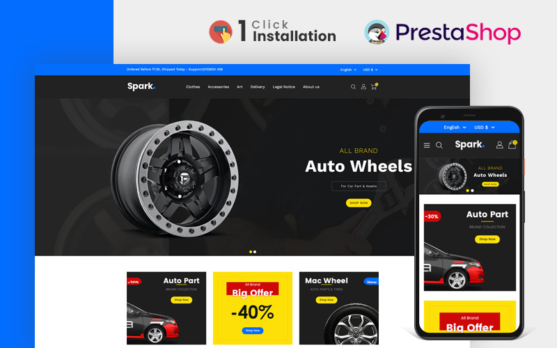 Obchod PrestaShop Spark Auto Parts
