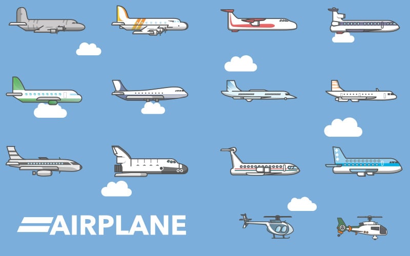 Avión y helicóptero - Imágenes vectoriales