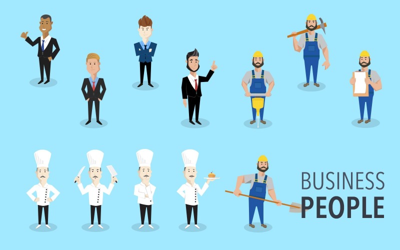 Geschäftsmann und Arbeiter - Vektorbilder