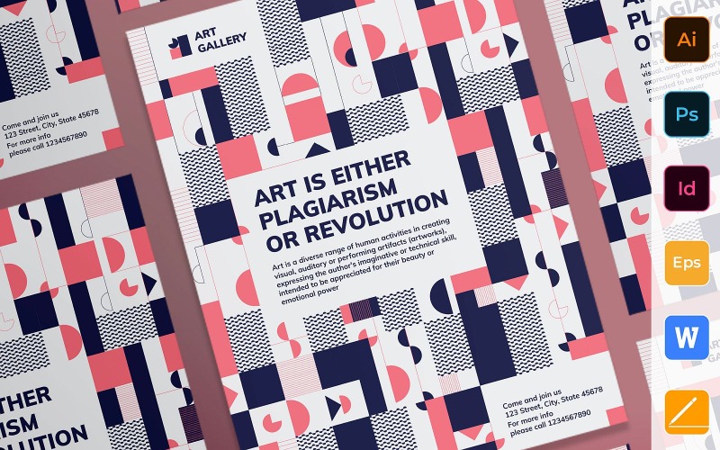 Használatra kész Art Galler poszter arculati sablon