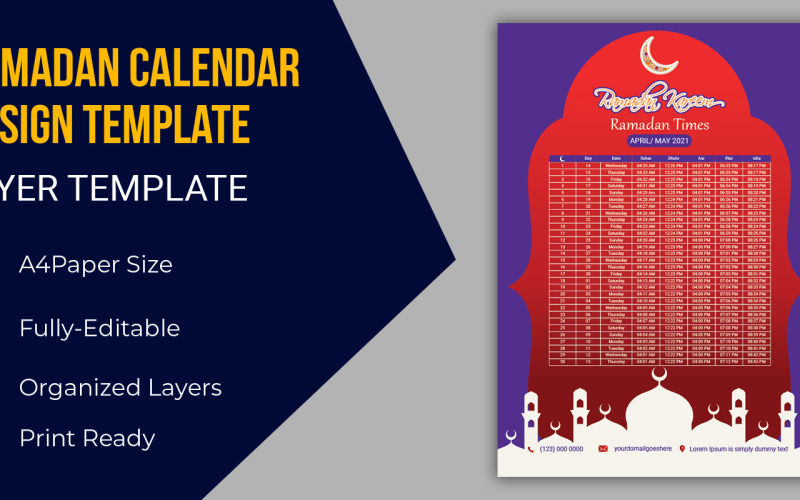 Religion Arabisch Design Kalender 2021 Corporate Idnetity Vorlage