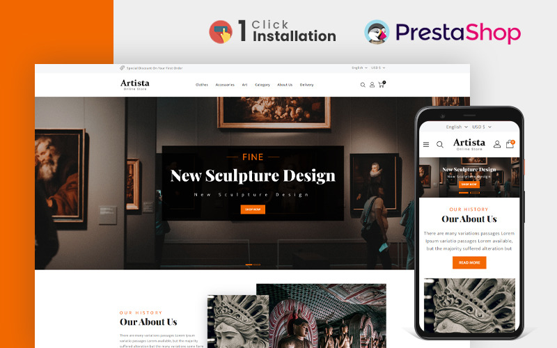 Artista - Тема PrestaShop для магазина художественной галереи