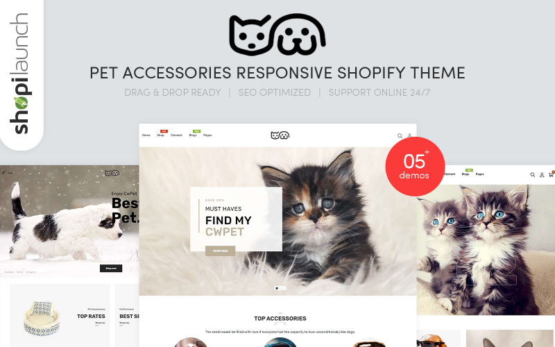 CwPet - responsywny motyw Shopify dla sklepu zoologicznego