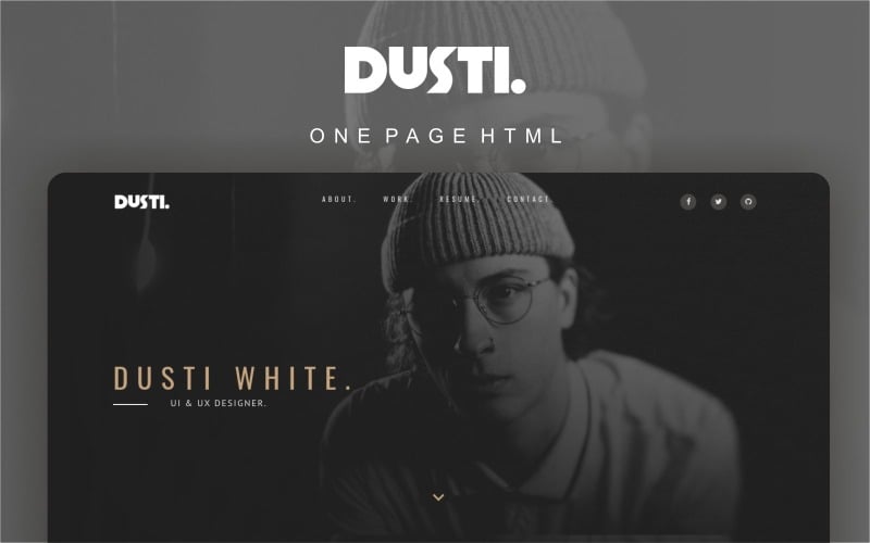 Dusti - Многоцелевой современный шаблон целевой страницы портфолио